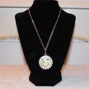 Bird Pendant Silver 16" Necklace - Handmade